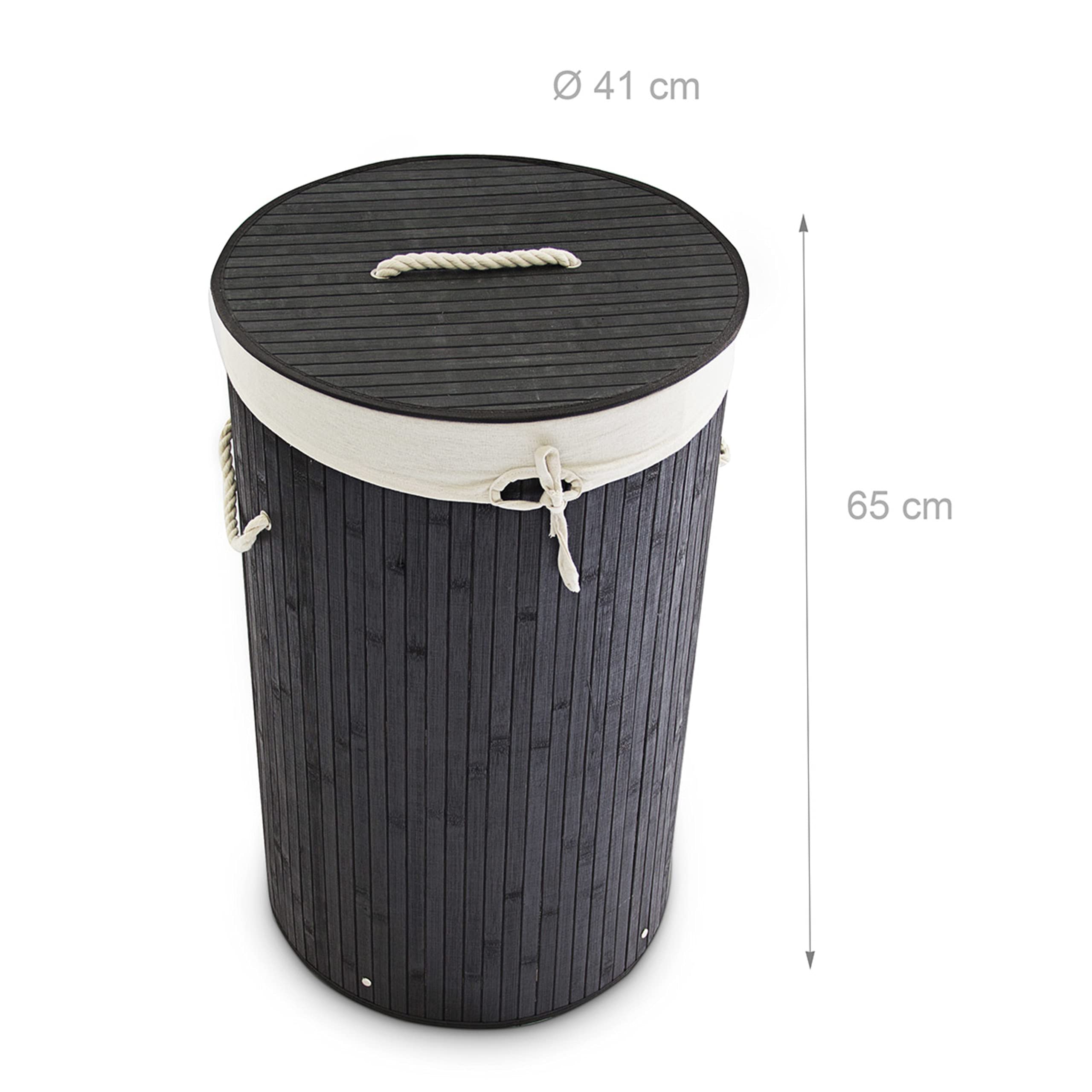 Relaxdays Kosz na Pranie, Czarny, 70 l