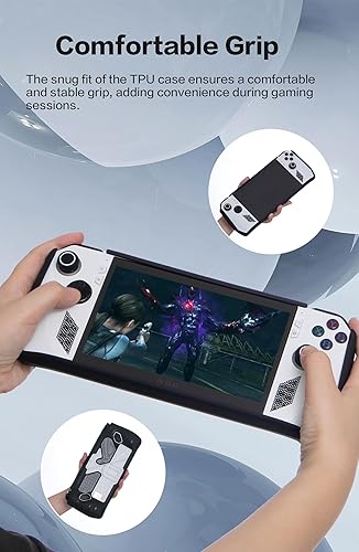 Miniatura 7 de Funda protectora para ASUS ROG Ally, funda de TPU para ASUS ROG Ally con soporte, incluye 2 protectores de pantalla de vidrio templado ASUS ROG