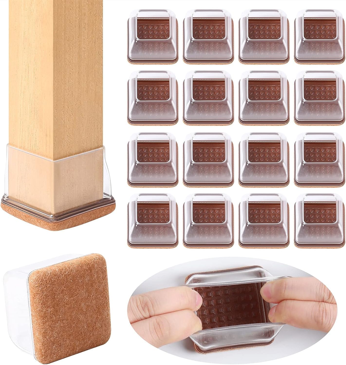 Protectores de Suelo para Patas de Silla 28-37mm, 16 Tapas de Silicona pequeñas para Patas de Silla con Fieltro, Fundas de protección para Patas de Silla de Silicona, Protectores para Patas de Silla — view 18