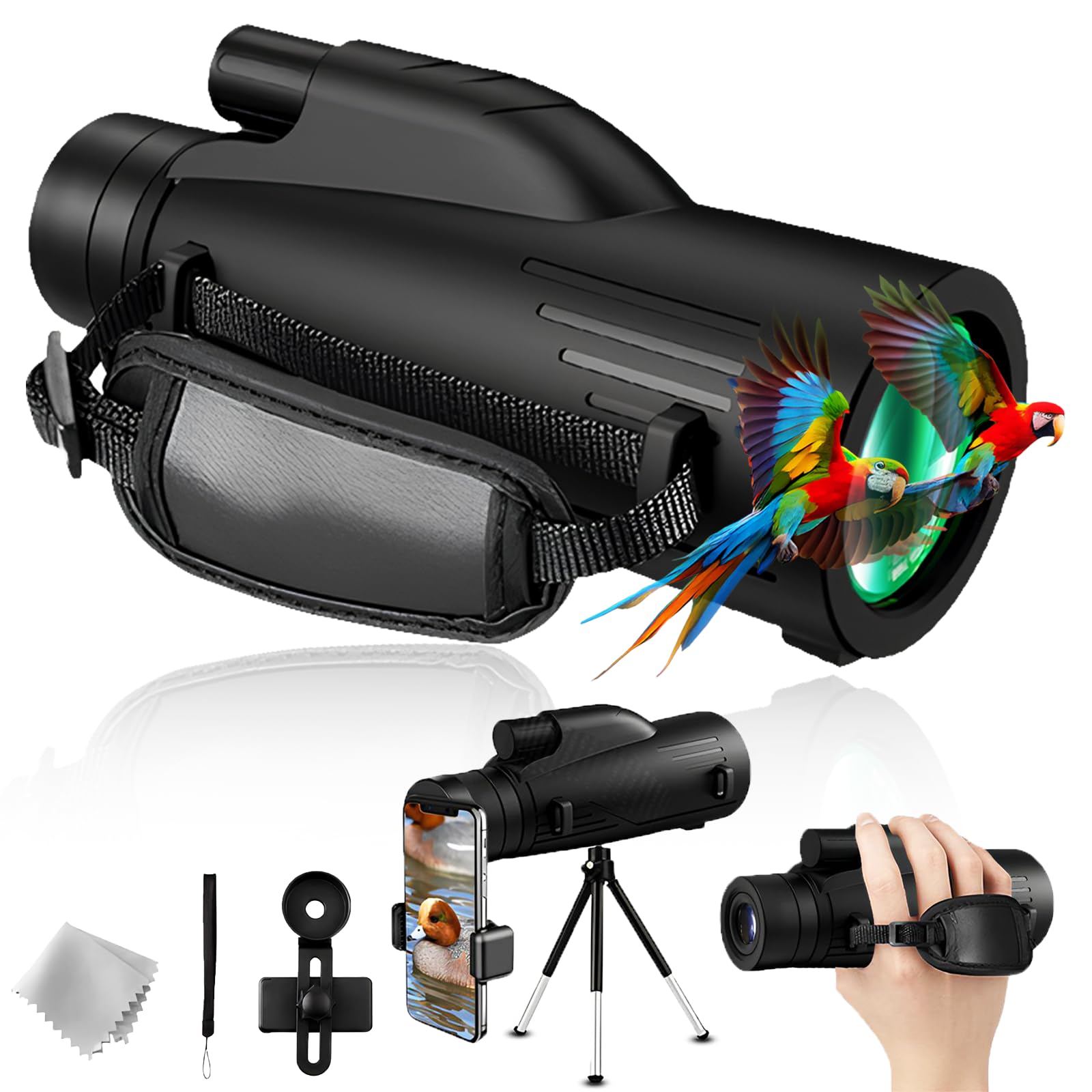 12X55 Monocular Telescope for Adults High Powered,Star Cosmic Scope Space Monocular Compact Telescope,Mini Handheld Zoom Monoculars Telescope for Phone for Hunting,Bird Watching,Star Gazing,Travel