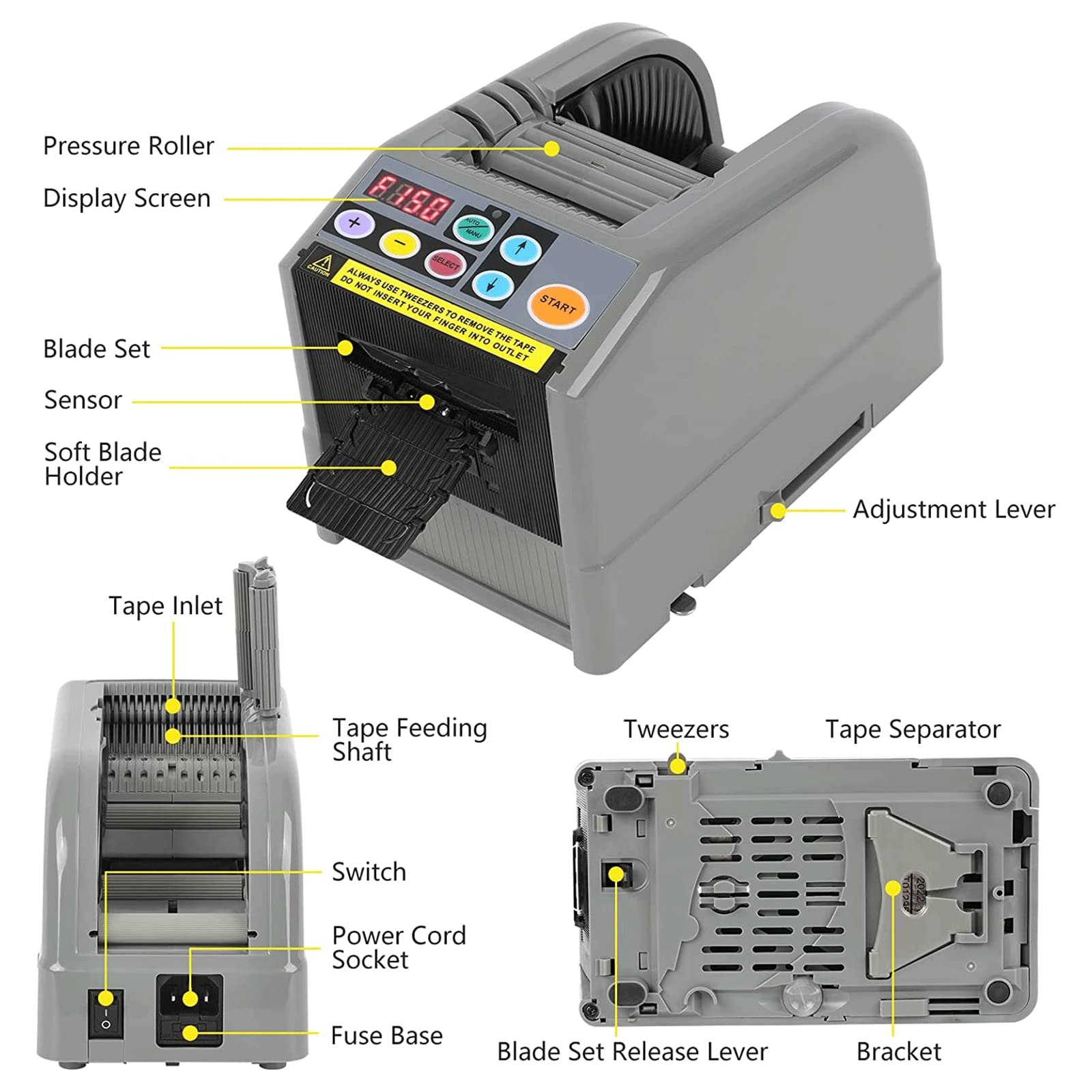 Amazon.co.jp: 電気テープカッター自動テープ切断機、自動テープ