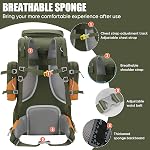Bseash 70L (65+5) Waterproof Hiking Camping Backpack with Rain Cover, Outdoor Sport Travel Daypack for Climbing Touring