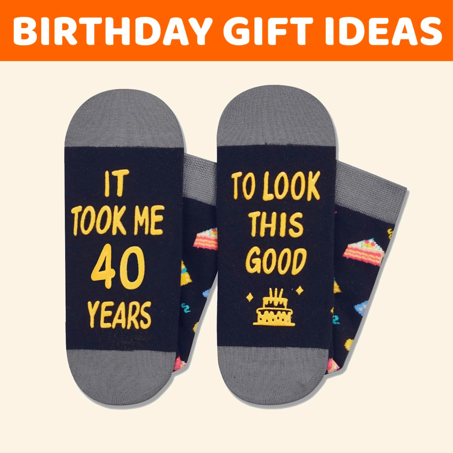 HAPPYPOP Birthday Gifts for Women Men - Novelty 20 30 40 60 70 Year Old Socks with Greeting Card - Image 6