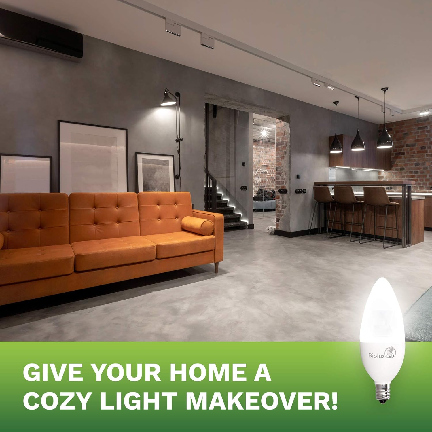 Bioluz LED Light Bulb 40 Watt Candelabra 4.5W Dimmable Candelabra LED Bulbs C37 E12 Led Bulb,325 Lumens,120° Beam Angle 3000K Soft White LED Candle Light Bulbs for Home Decor UL Listed Pack of 12