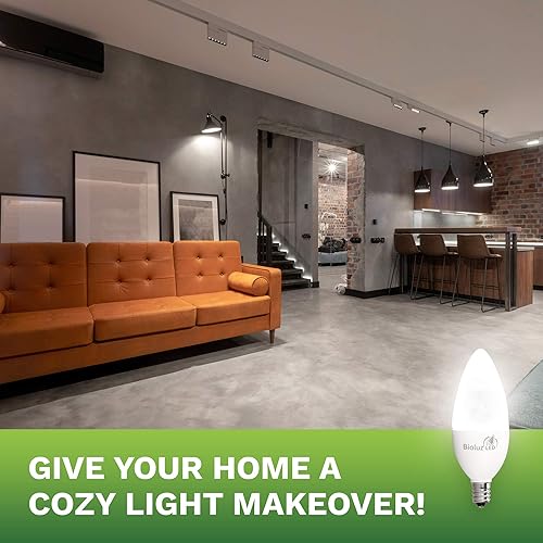 Miniatura 3 de Bioluz LED Paquete de 12 bombillas LED de candelabro de 40 W, 4.5 W, regulables, base C37 E12, 325 lúmenes, ángulo de haz de 120, 3000 K, bombillas