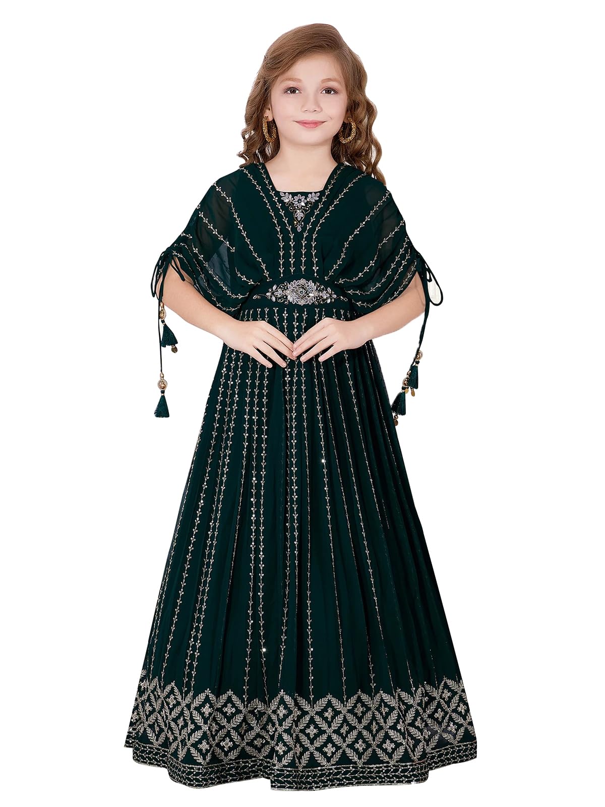 Stunning Poncho Style Anarkali Gown for Girls | Designer Long Maxi Set-image-4
