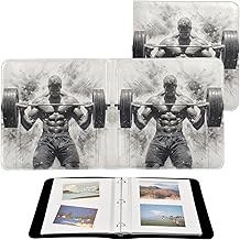 Photo Album Large Self Adhesive Scrapbook Albums Book DIY Weightlifting 4 for 2×3 4×6 5×7 6×8 Pictures Leather Cover Personalized
