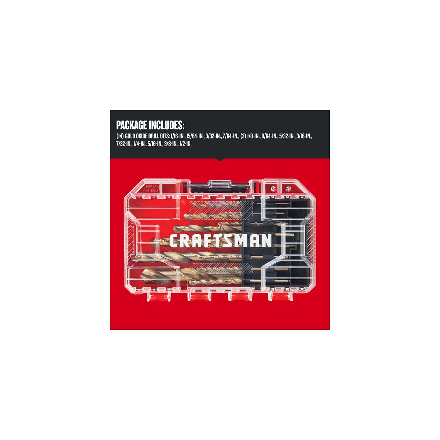 CRAFTSMAN 14-Piece Gold Oxide Drill Bit Set for Wood, Plastic, or Metal (CMAM2214) - Image 6