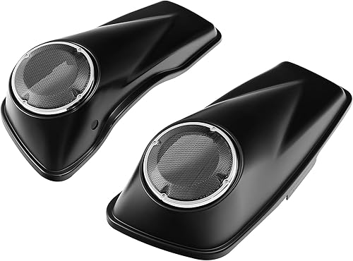 Miniatura 7 de TCT-MOTORPARTS Tapas de alforjas de altavoz de mezclilla negra de 6.5 pulgadas para Harley Touring Road Glide, Street Glide, Ultra Limited, Electra