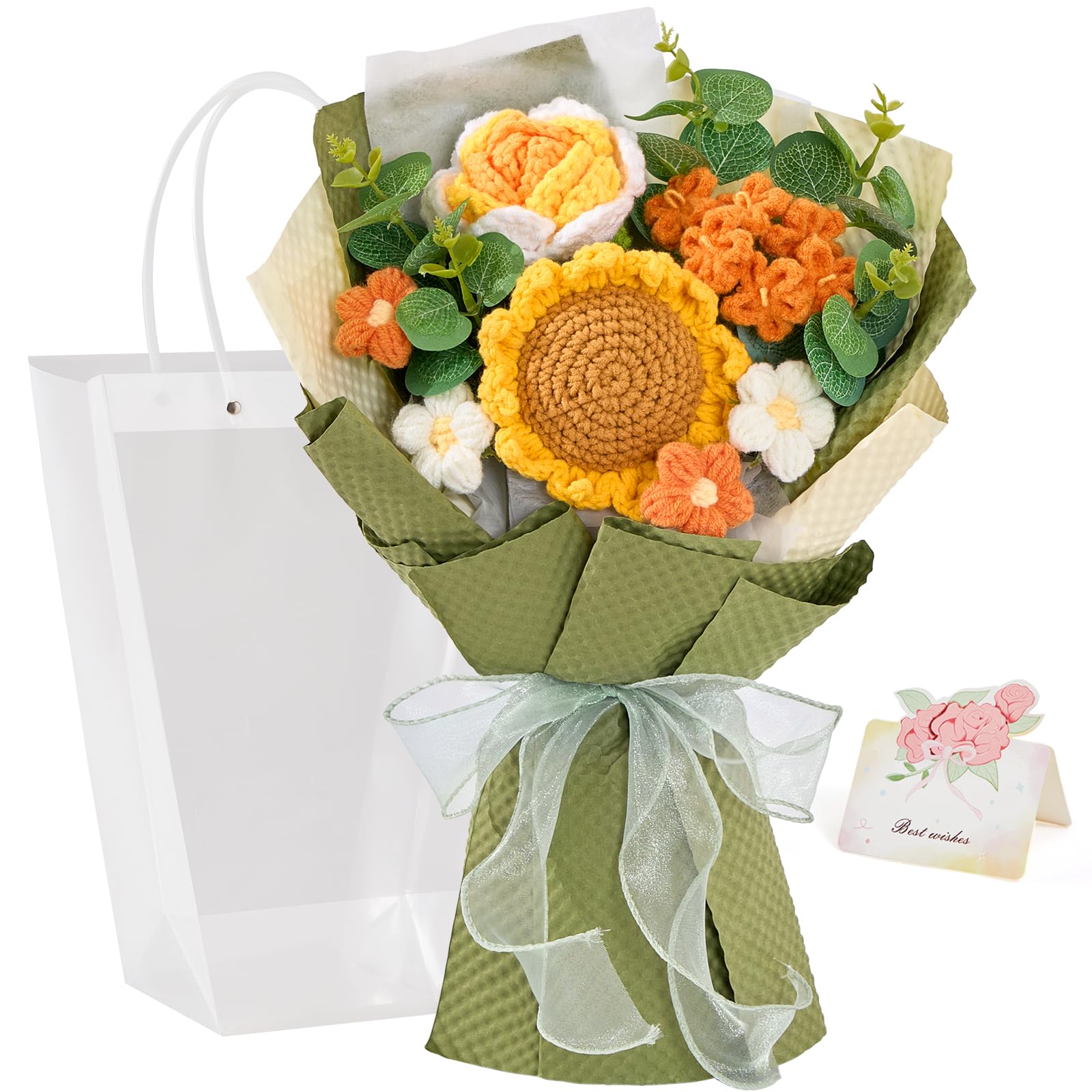 Alecono Crochet Flower Bouquet