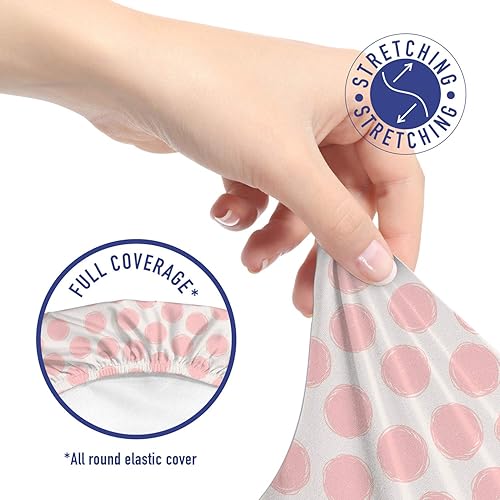 Miniatura 5 de Ambesonne - Funda para silla de oficina retro, diseño de puntos dibujados a mano en color pastel, patrón infantil retro, funda elástica decorativa