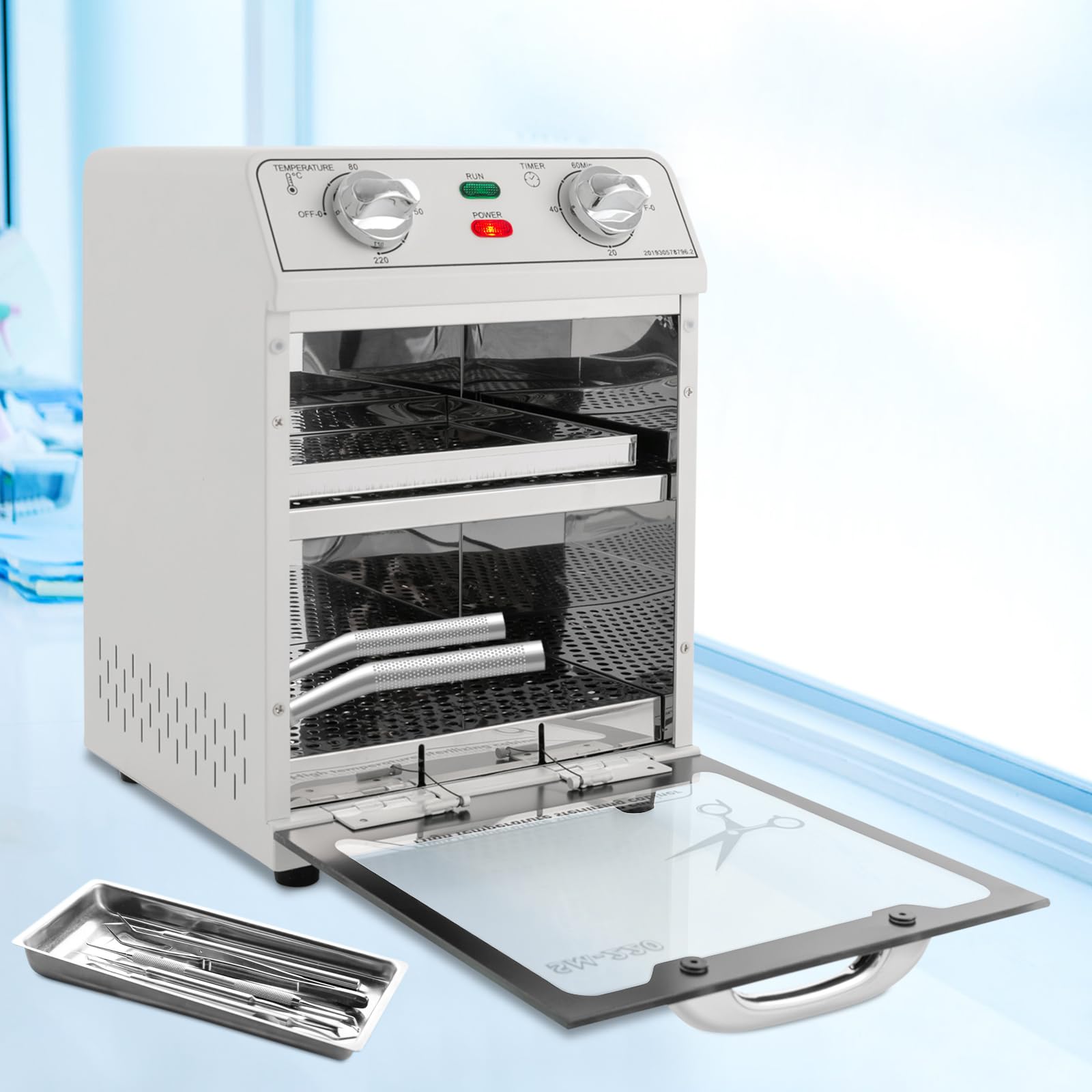 Hochtemperatur Sterilisator, Hochtemperatur-Werkzeug-Desinfektionskabinett,Trockenhitze Hochtemperatur-Sterilisator Sterilisator für Nagelwerkzeuge, Dentalwerkzeuge, Hochtemperatur-Sterilisator