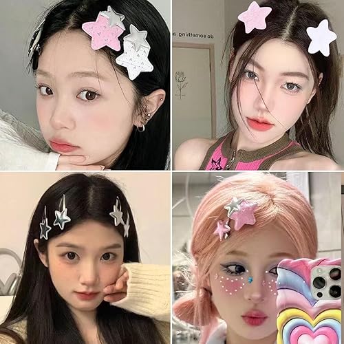 Miniatura 4 de 20 pinzas para el cabello Kawaii Star Y2k, accesorios para el cabello, lindas pinzas de pelo de estrella para mujeres y niñas, pinzas de pelo