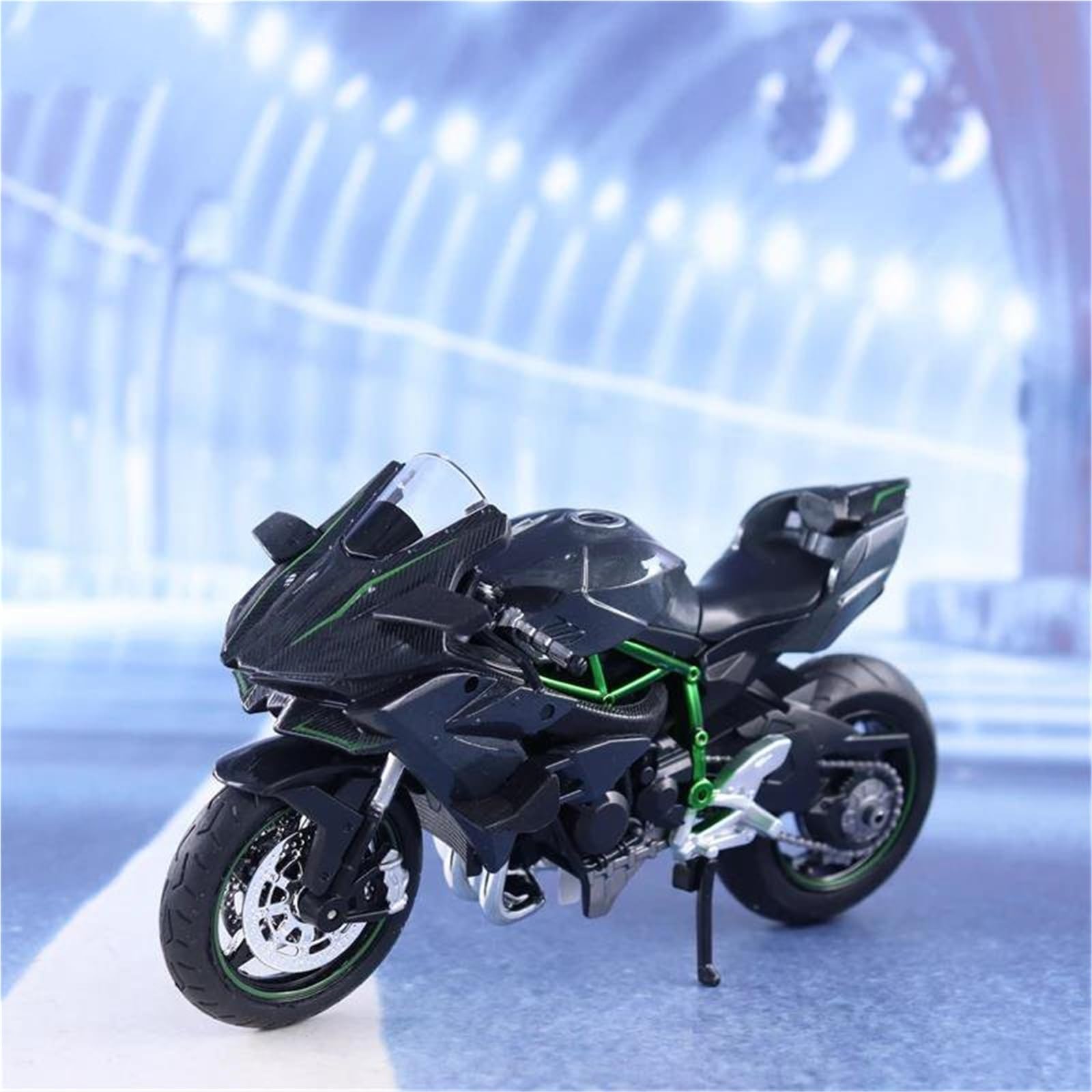 MAKUTU Modello di moto in scala Modellino In Lega Di Simulazione Moto Per Kawasaki Per Ninja H2R In Scala 1:12, Collezione, Decorazione, Regali, Giocattoli(Black)
