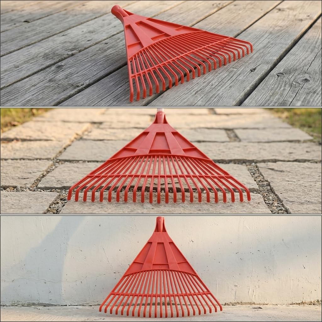 Colcolo Râteau Jardinage en Plastique Renforcé , Râteau en Plastique Rouge de 24 Dents (49*45)
