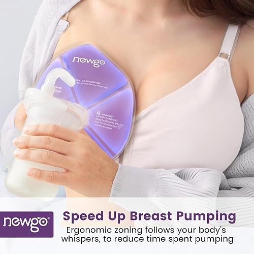 Miniatura 3 de NEWGO Paquetes grandes de terapia mamaria, paquetes de hielo de gel caliente y frío para lactancia, posparto, compromiso, mastitis, esenciales para