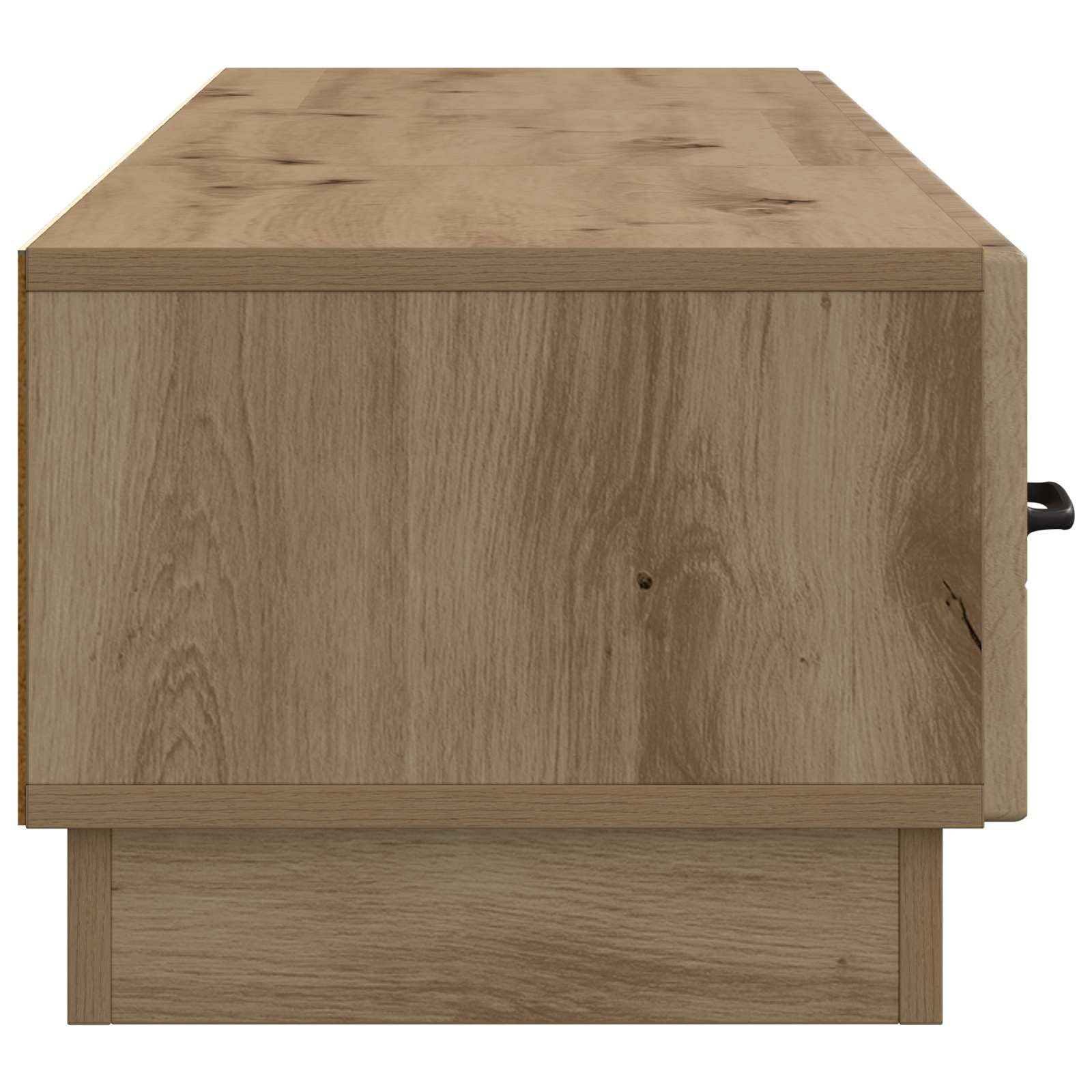 Générique Szafka pod telewizor 147 x 34,5 x 27 cm dąb rzemieślniczy drewno inżynieryjne | Otwarte półki, zintegrowane przejścia kablowe, przechowywanie multimediów, nowoczesny design