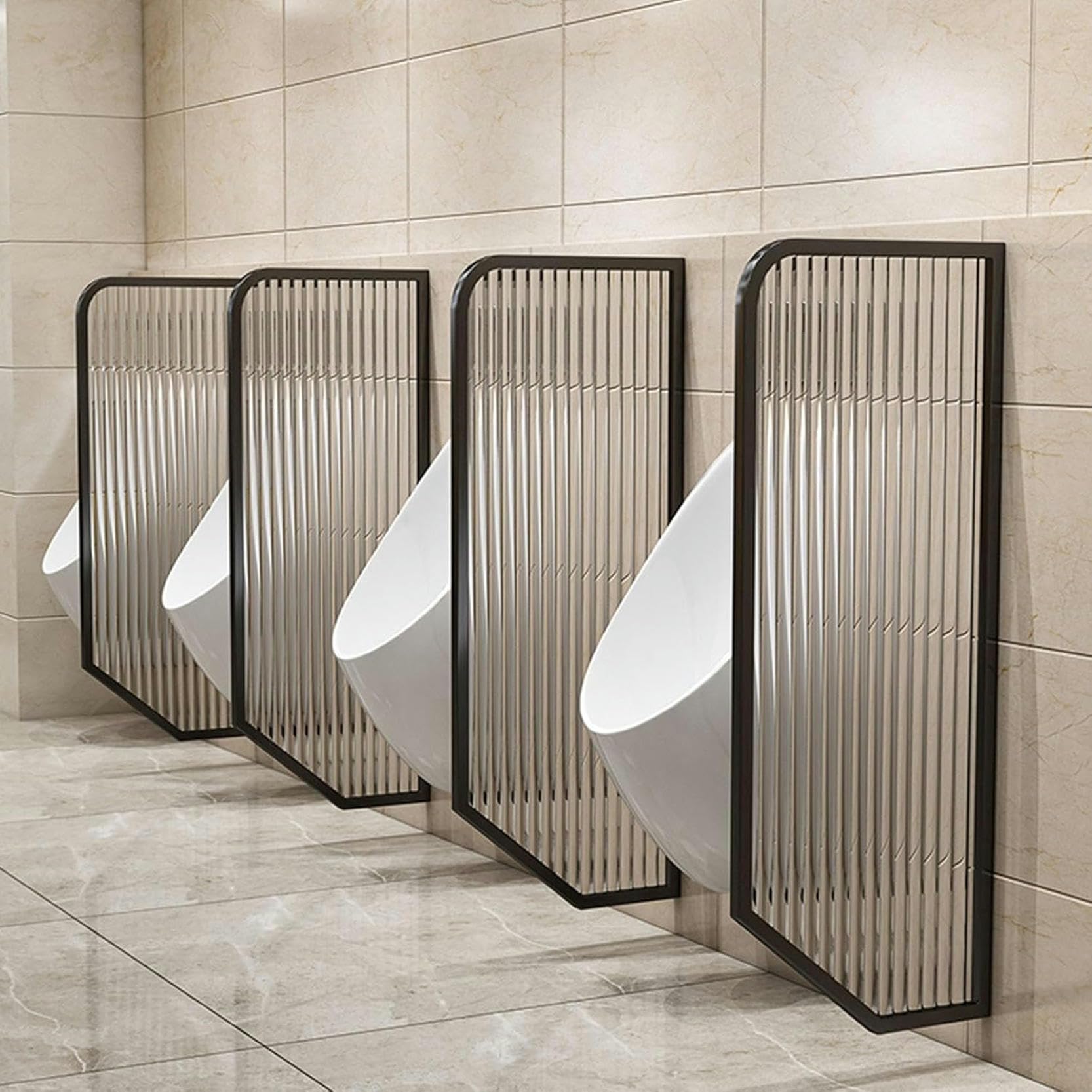 SXDMOUBK Urinal Privacy Screen Wall-Mounted Urinal Divider Decorative Water Partition Baffle for Shopping Malls, Hotels & Public Restrooms(Color: Black)