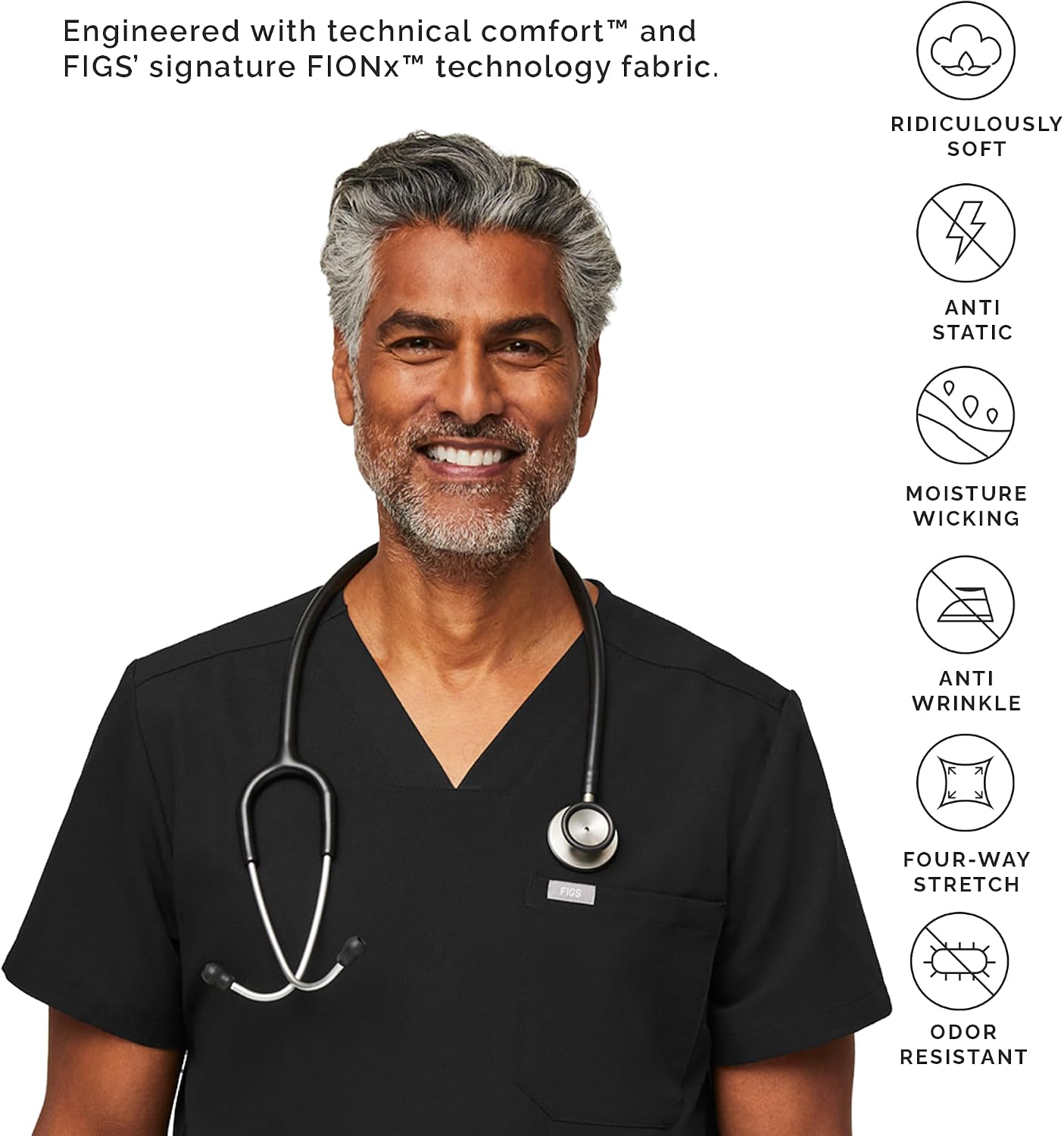FIGS Chisec Scrub Top for Men