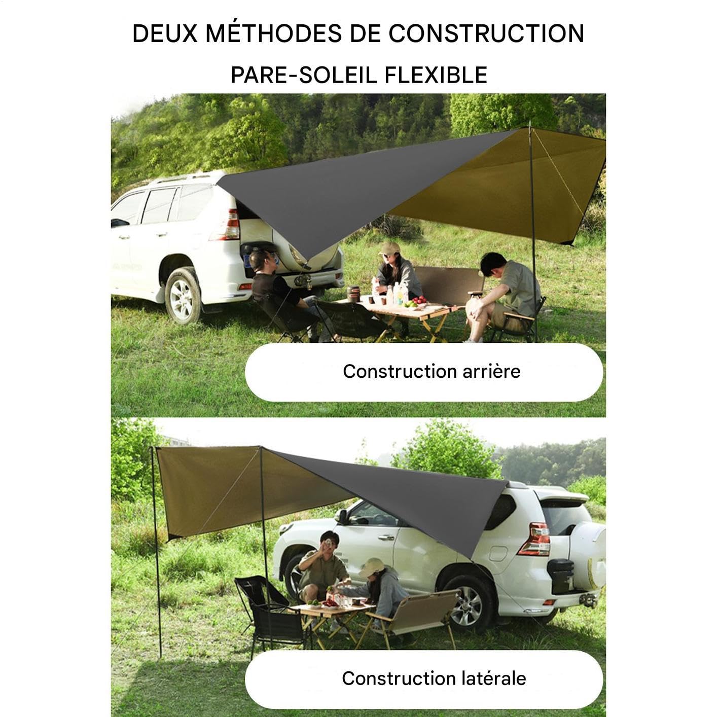 Markise für Fahrzeug, hinten, wasserdicht, für Auto, Sonnensegel und Sonnenschutz für Aktivitäten im Freien auf SUV, LKW, Van, Wohnmobil, Bus, Limousine, am oder beim Wandern