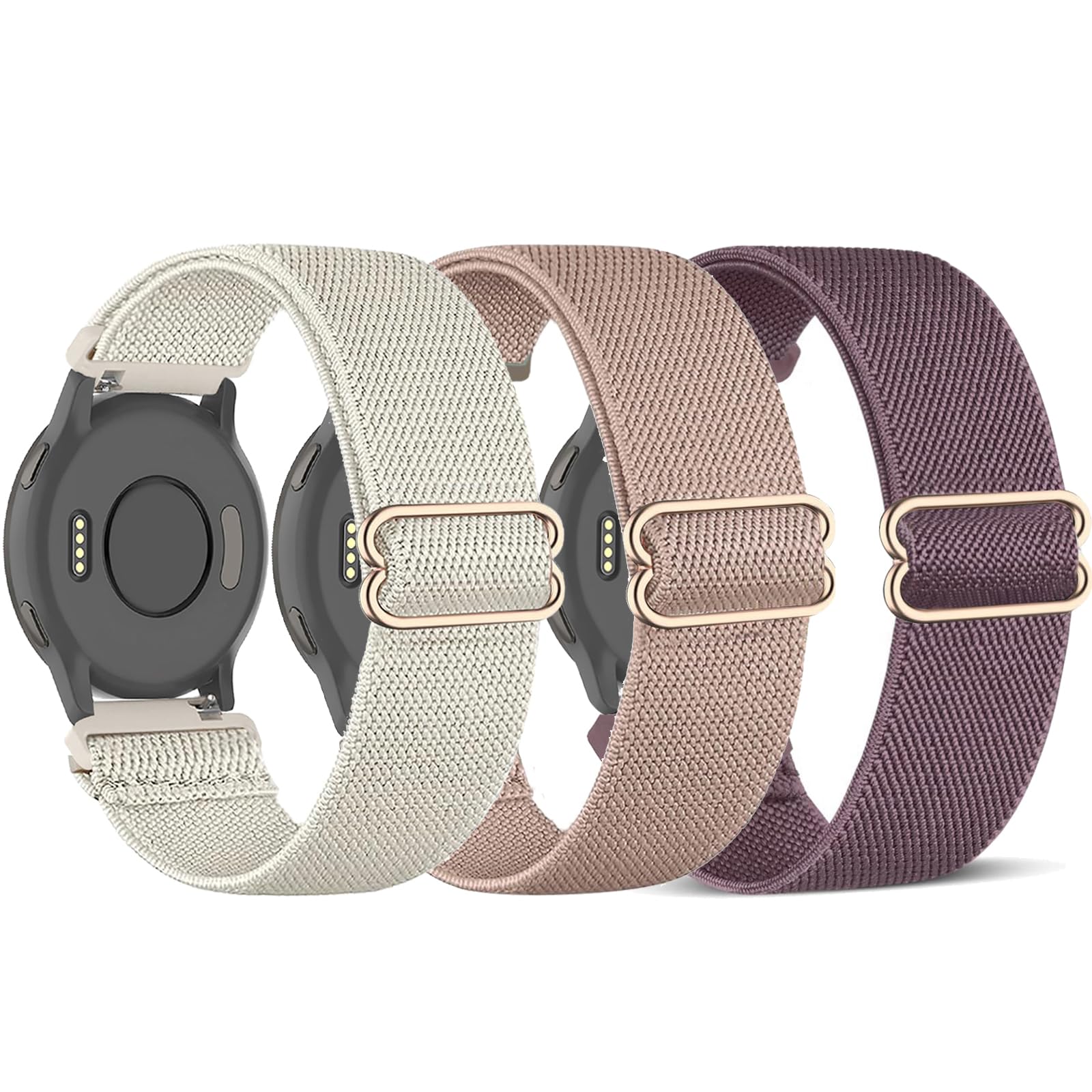 Elastyczny nylonowy pasek kompatybilny z 18 mm Garmin Venu 3S/Venu 2S/Vivoactive 4S/Vivomove 3S, Loop rozciągliwy, zapasowy pasek do zegarka Garmin Forerunner 255S/265S dla mężczyzn i kobiet