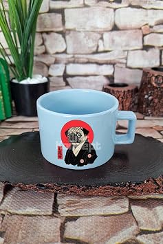 Japon Art Sevimli K pek Bask l  Kawaii Anime Manga Kare Kulplu Fincan Mavi Kupa Bardak, QBNF5308
