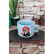 Japon Art Sevimli K pek Bask l  Kawaii Anime Manga Kare Kulplu Fincan Mavi Kupa Bardak, QBNF5308