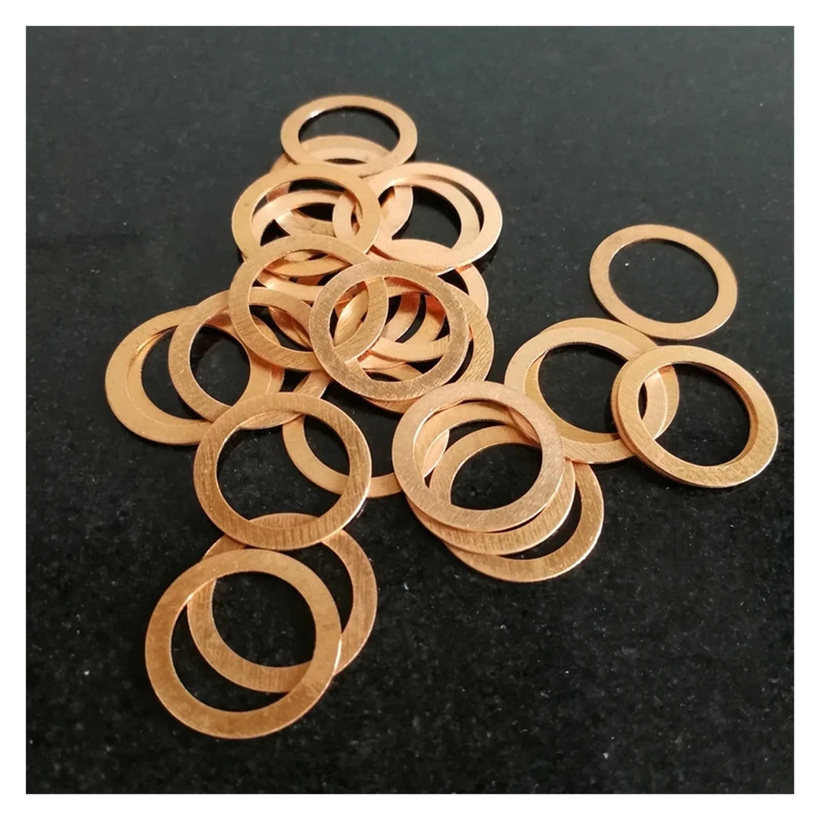 Kupfer-Unterlegscheibe M12 Dichtung Innendurchmesser 12 mm Dichtring Dünnblech T3 Rote Kupfer-Unterlegscheibe(Size:12x15.5x0.6 (100pcs))