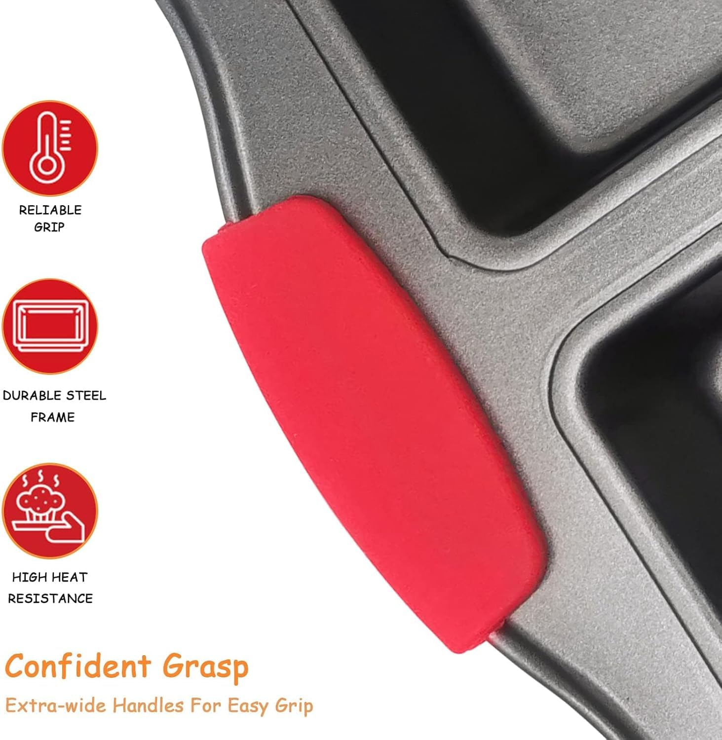 Sivaopa 2 Pack Mini Loaf Pan, 8 Cavity Non-Stick Mini Baking Tin, Carbon Steel Mini Bread Pan - Image 2