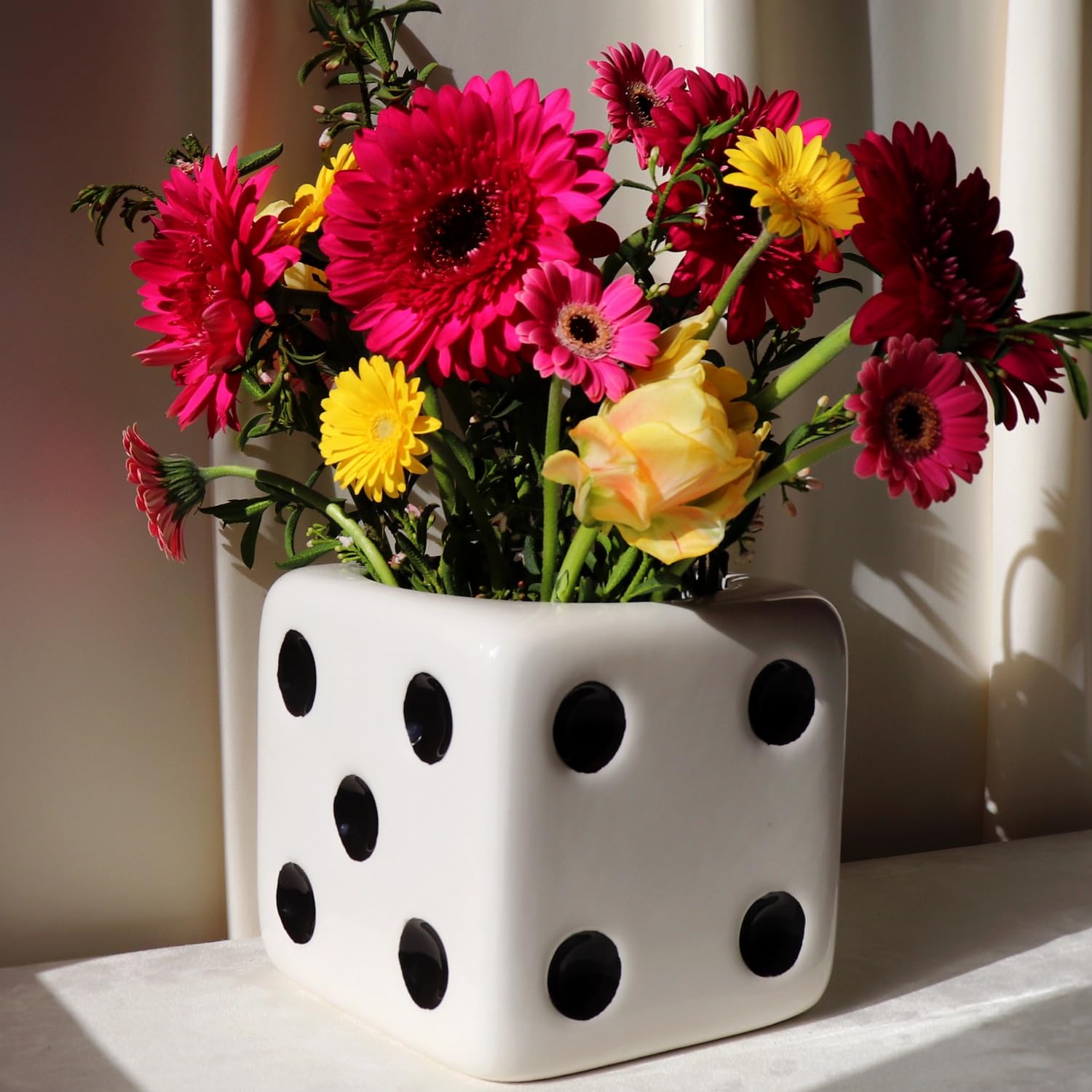 Buy Reimagine Discovery White & Black Dice Vase, Maximalist Decor