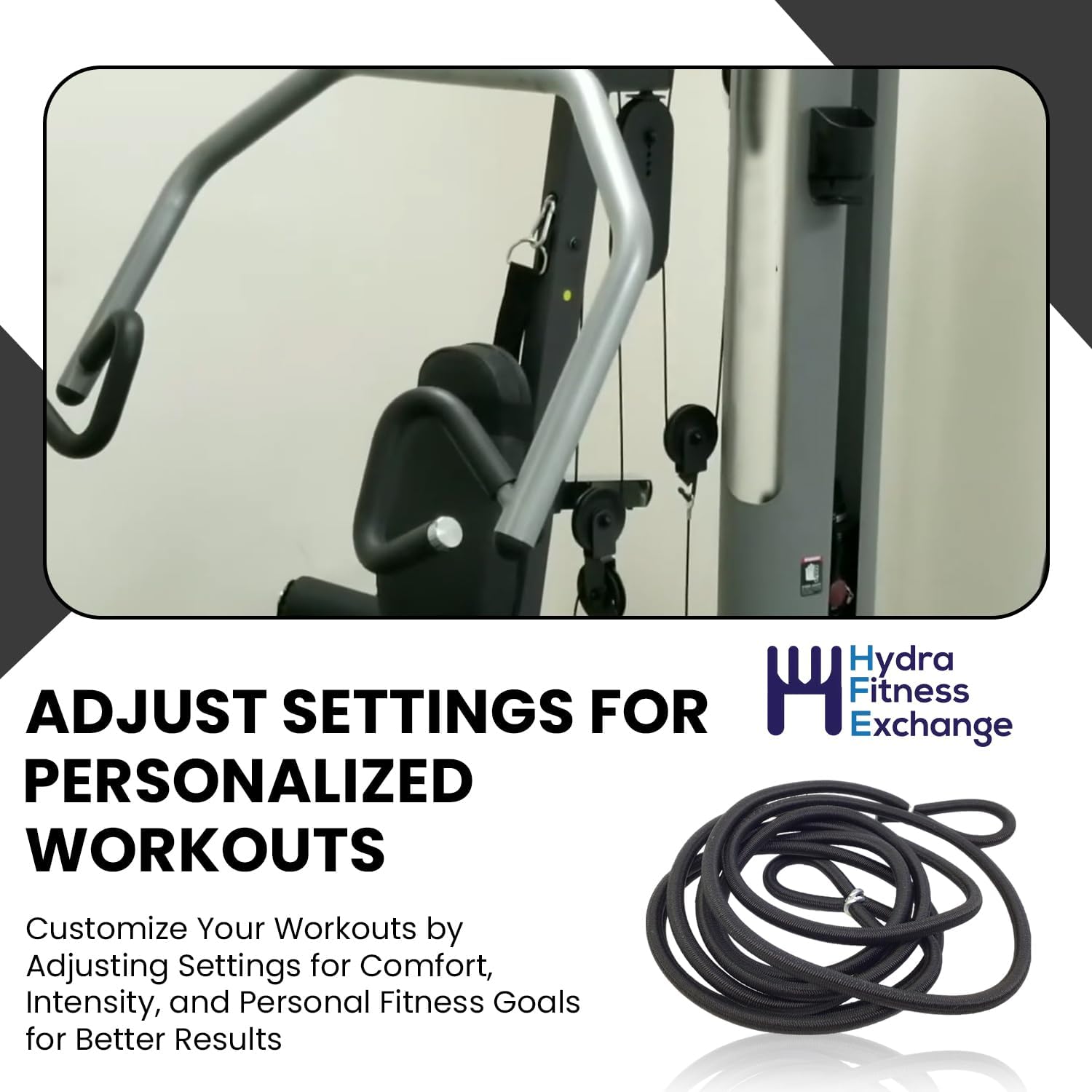 Hydra Fitness Exchange Heavy-Duty Tension Floating Pulley Bungee Cord 72" x 3/16" Elastic Cable Replacement for Fitness Equipment, Durable Rubber Cord for Home Gym & Exercise Machines - MPN 6271801