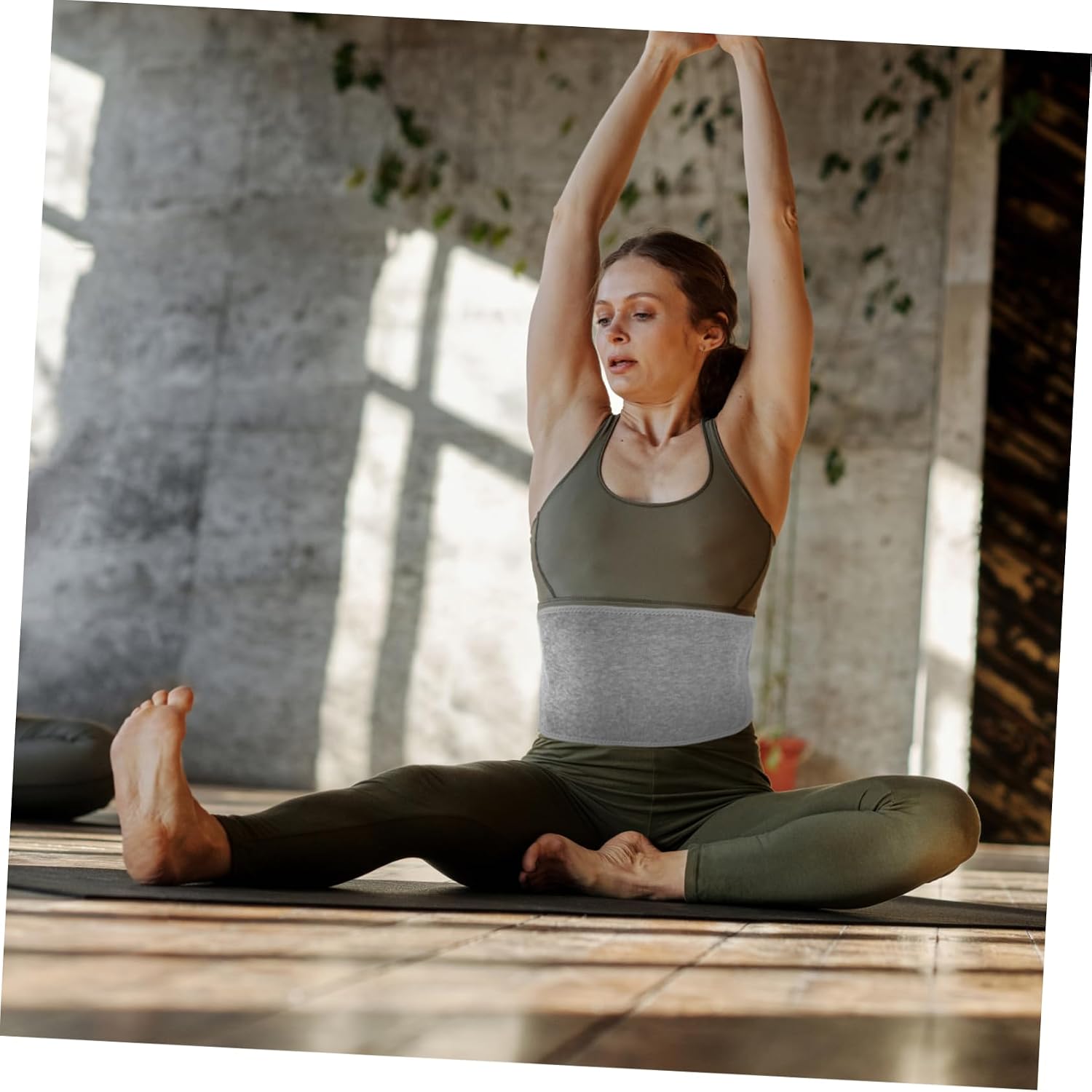 1pc Breathable Waist Support Belt Elastic Light Grey Waist Wrap for Back Comfortable Supporter for Seniors and Office Workers for Daily Use