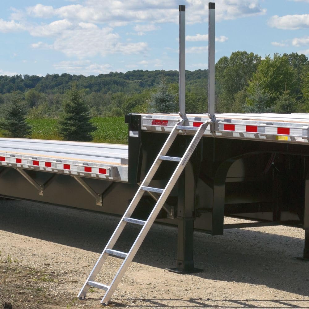 Heavy Duty 72" Aluminum Transport Truck Step Deck Ladder for 54" to 66" Trailer Bed