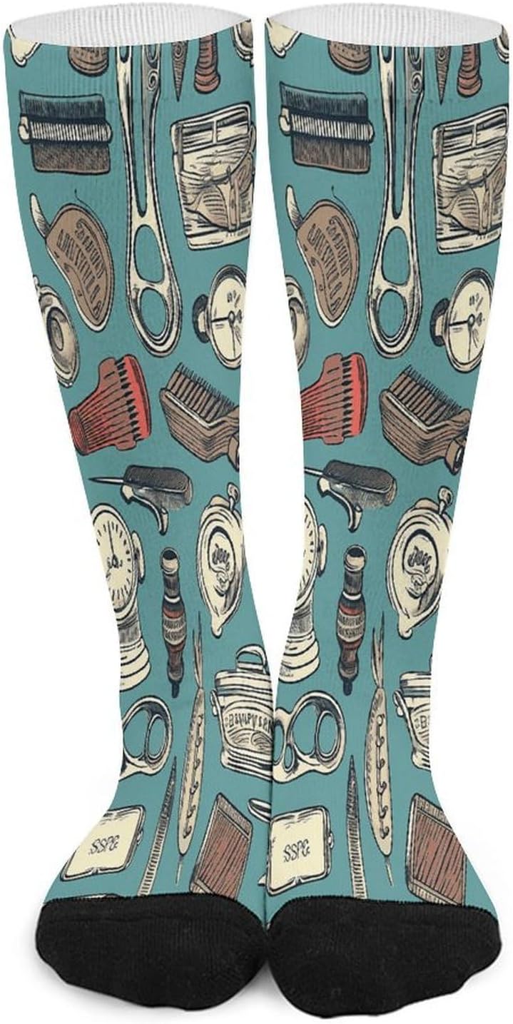 Barber Shop Crew Socks Calf Socks Athletic Crew Sock