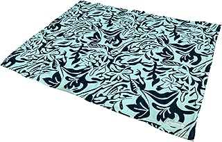 Medium Navy Botanical Pattern Reversible Cooling Mat – 24” x 30”