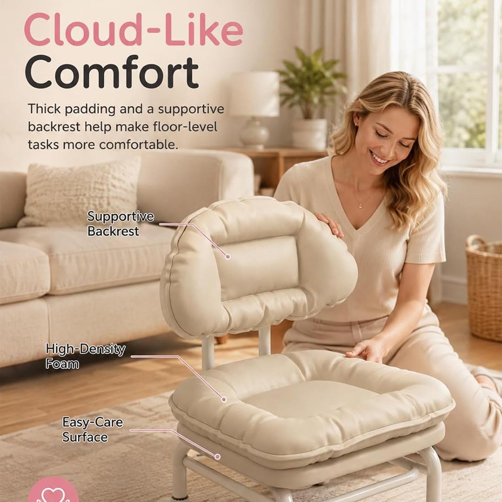 Tabouret Roulant avec Petite Chaise Compacte À roulettes