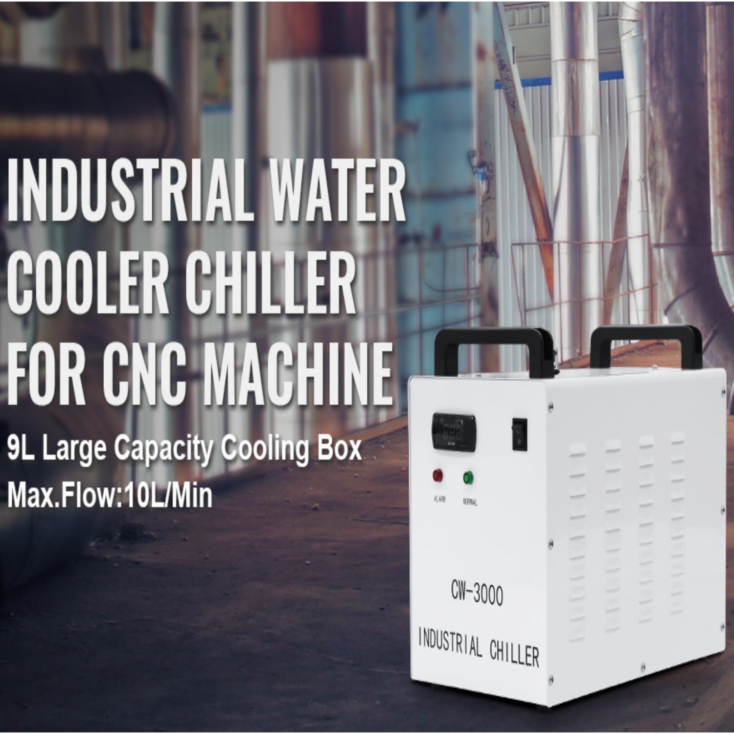 Enfriador de Agua Industrial CW 3000 Industrial Water Chiller Water Cooling Machine Enfriador de Agua Refrigerado para 80W 100W 130W CNC CO2 Máquinas de Grabado Corte Láser
