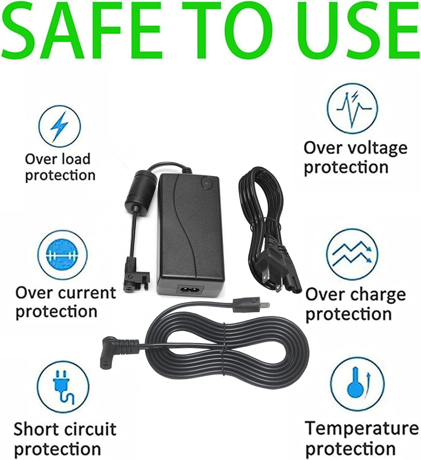 Dual Motor Power Kit-4 Piece Universal Dual Power Cord 2-Pin 29V2A AC/DC Power Adapter with Extension L and Y Splitter Extension Cord Shape Cable Cord for Lift Chair, Recliner Sofa, Recliner Couch