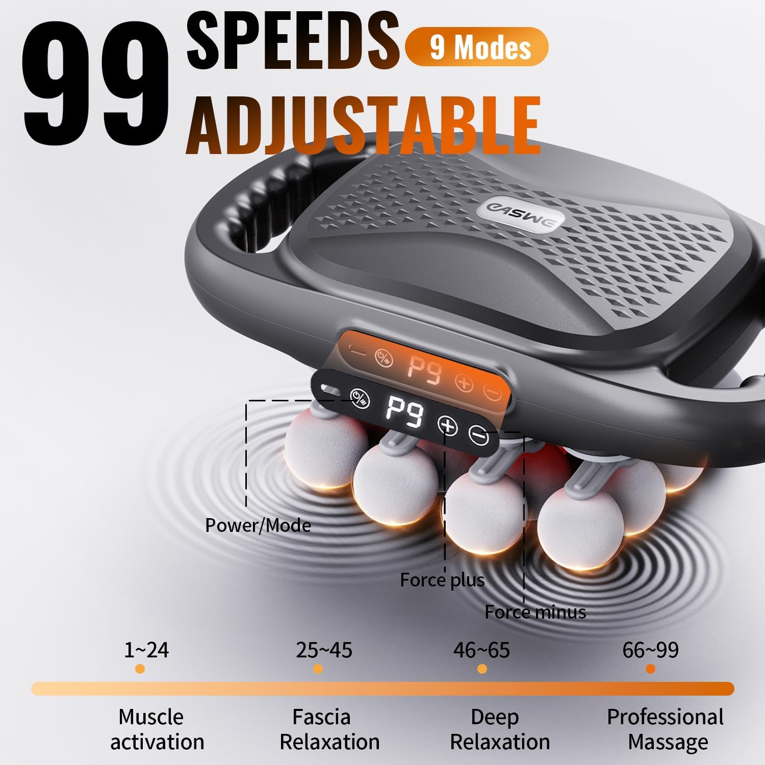 16-Head Massage Gun, Electric Deep Tissue Body Massager, Professional Muscle Massager Tool for Easing Shoulder, Back, Neck, Legs Tension, 9 Modes / 99 Speeds, Massage Gifts for Women, Men - Image 2