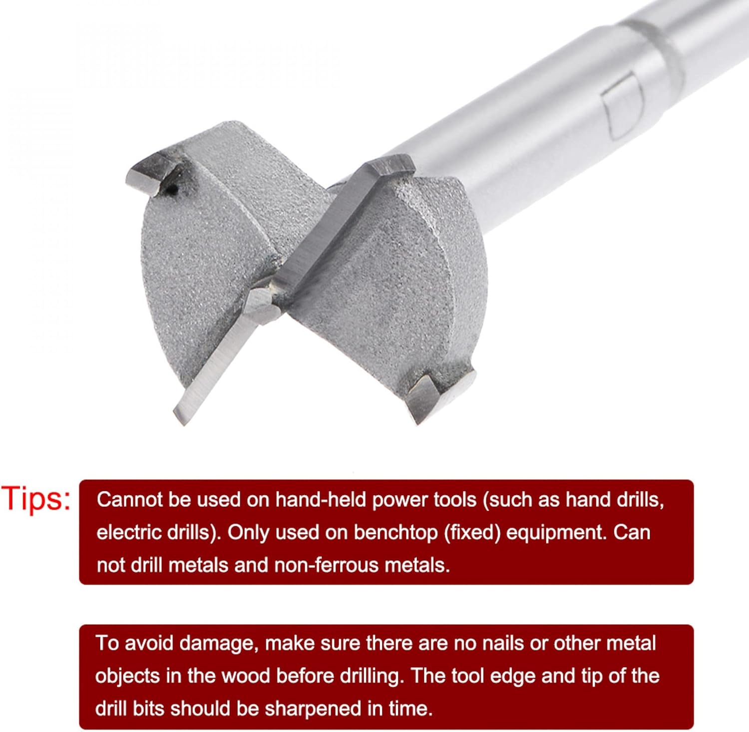 Free Shipping Offer uxcell Forstner Drill Bits 24mm, Tungsten Carbide Wood Hole Saw Auger Opener, Woodworking Hinge Hole Drilling Boring Bit Cutter, 2pcs (Gray)