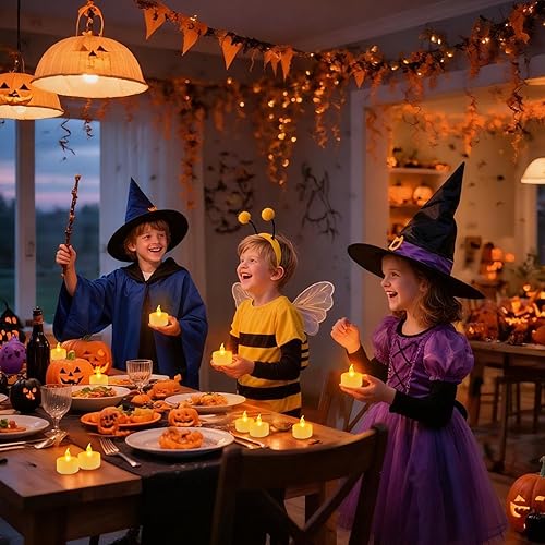 Miniatura 5 de Luces de Té, Velas sin Llama, Paquete de 100 Velas LED Amarillas Cálidas Operadas por Batería, Parpadean, 200+ Horas, Ideal para Decoración del