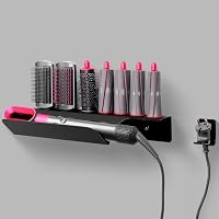 BootyBay Fali Hajszárító Tartó - Dyson Airwrap Kompatibilis, Fúrás Nélküli Rögzítés, Erős Öntapadós Koronggal, Nedvességálló, 39x17,5x7 cm 1