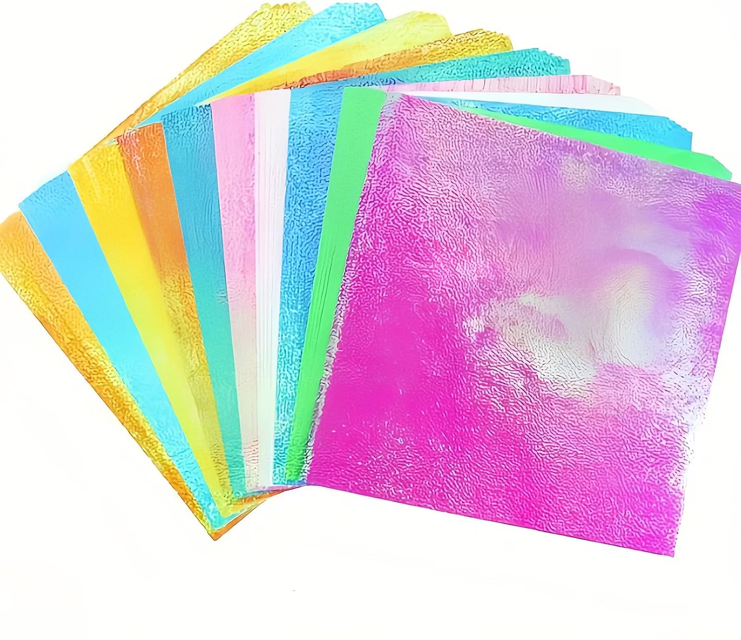 50 Sheets 4x4 Inch Glitter Origami Paper - 10cm Square Single Sided"Pearl luster" Folding Paper for DIY Crafts (10 Colors)