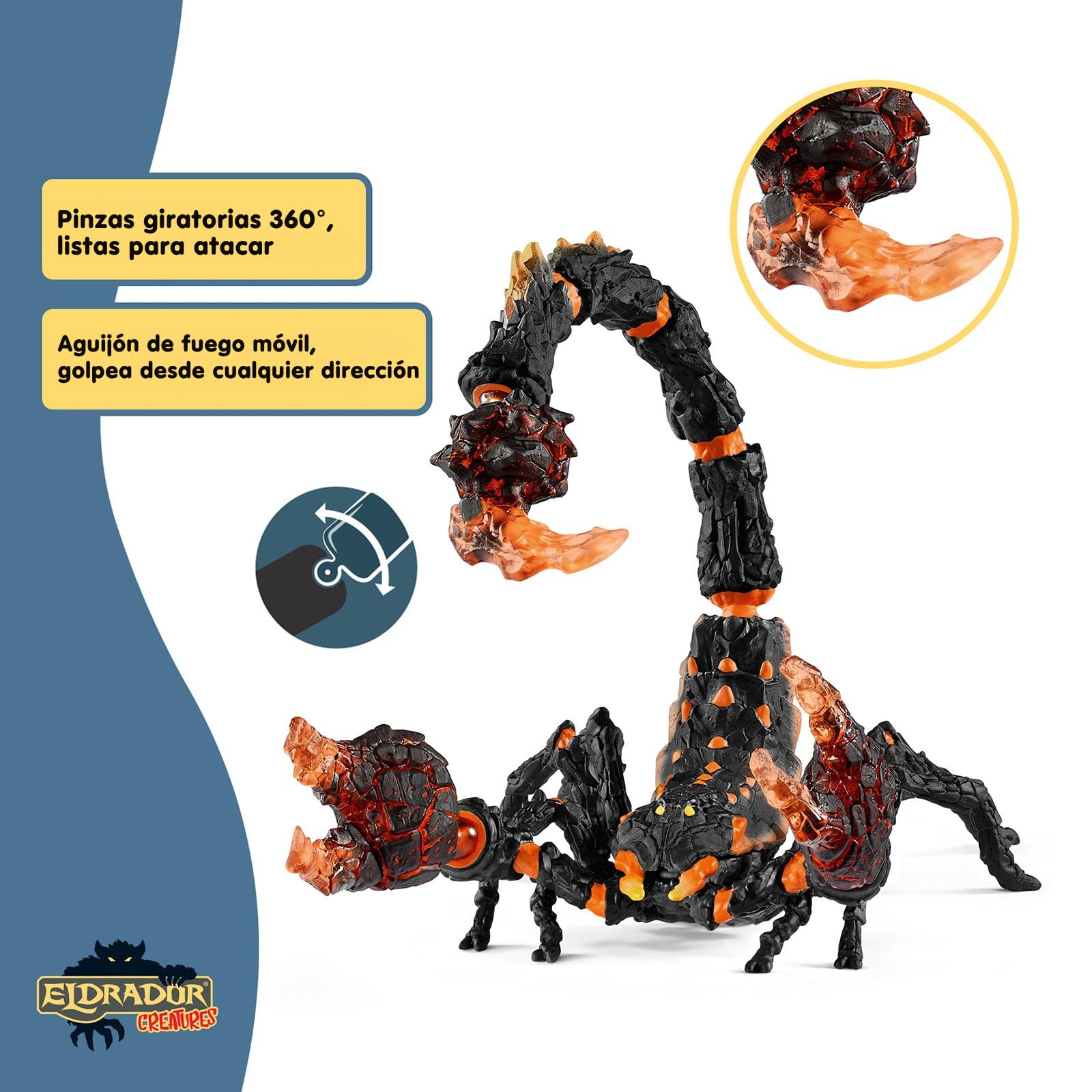 Schleich ELDRADOR Creatures | Escorpión de Lava 70142 | Figura Monstruo ELDRADOR Pinzas móviles y Cola venenosa | Regalo para niños y niñas | Desde 7 años | 21 x 14 x 14 cm