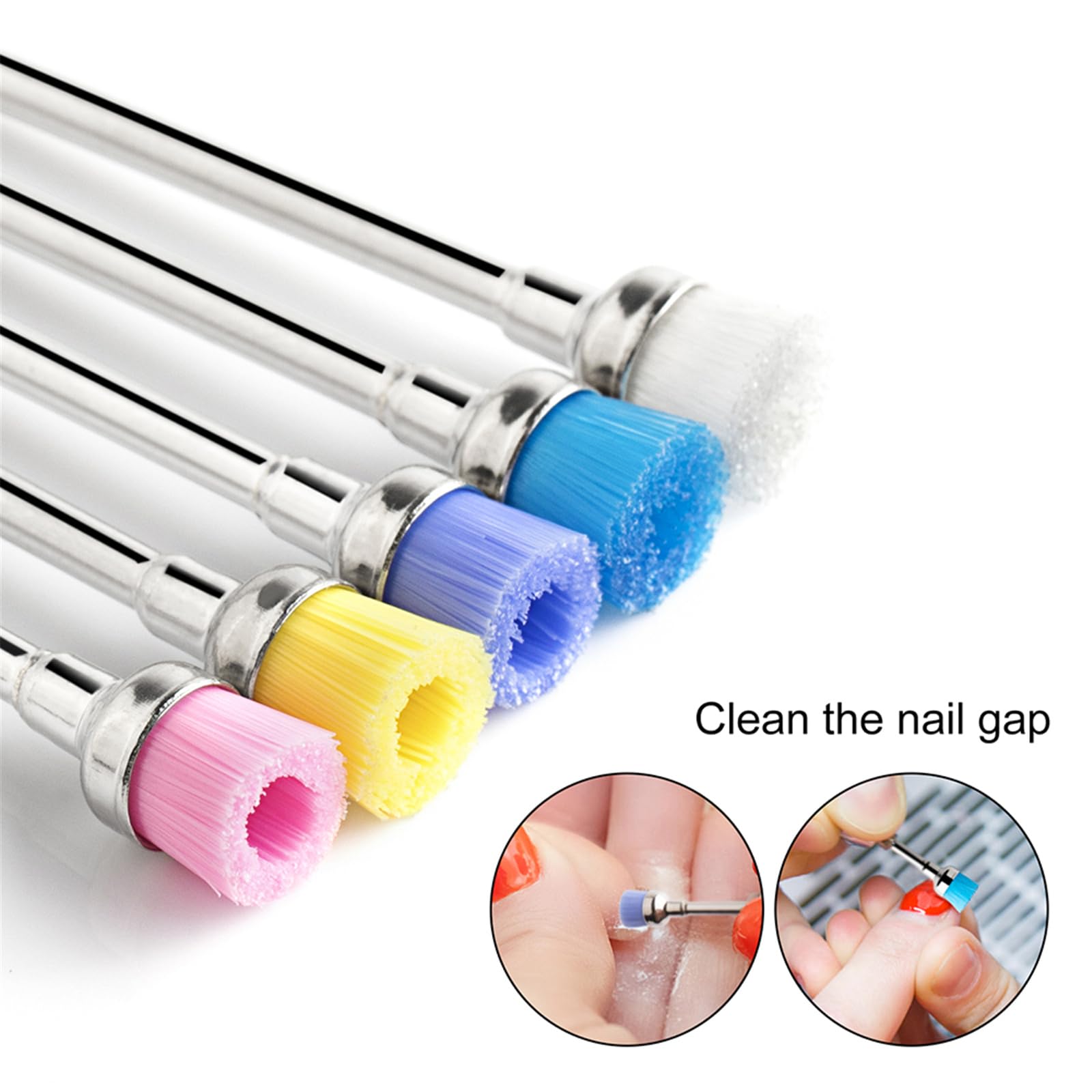 Acycoin2A 5PCS Nail Drill Bit Cleaning Brushes for Nail Electric Drilling Machine Cutter Dust Remover Nail Art Tool - Image 4