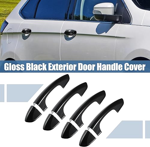 Miniatura 2 de X AUTOHAUX 4 piezas de ABS para manija de puerta lateral exterior para Ford Fusion Mondeo 2013-2019 para Ford Edge 2015-2022 decoración de cubierta