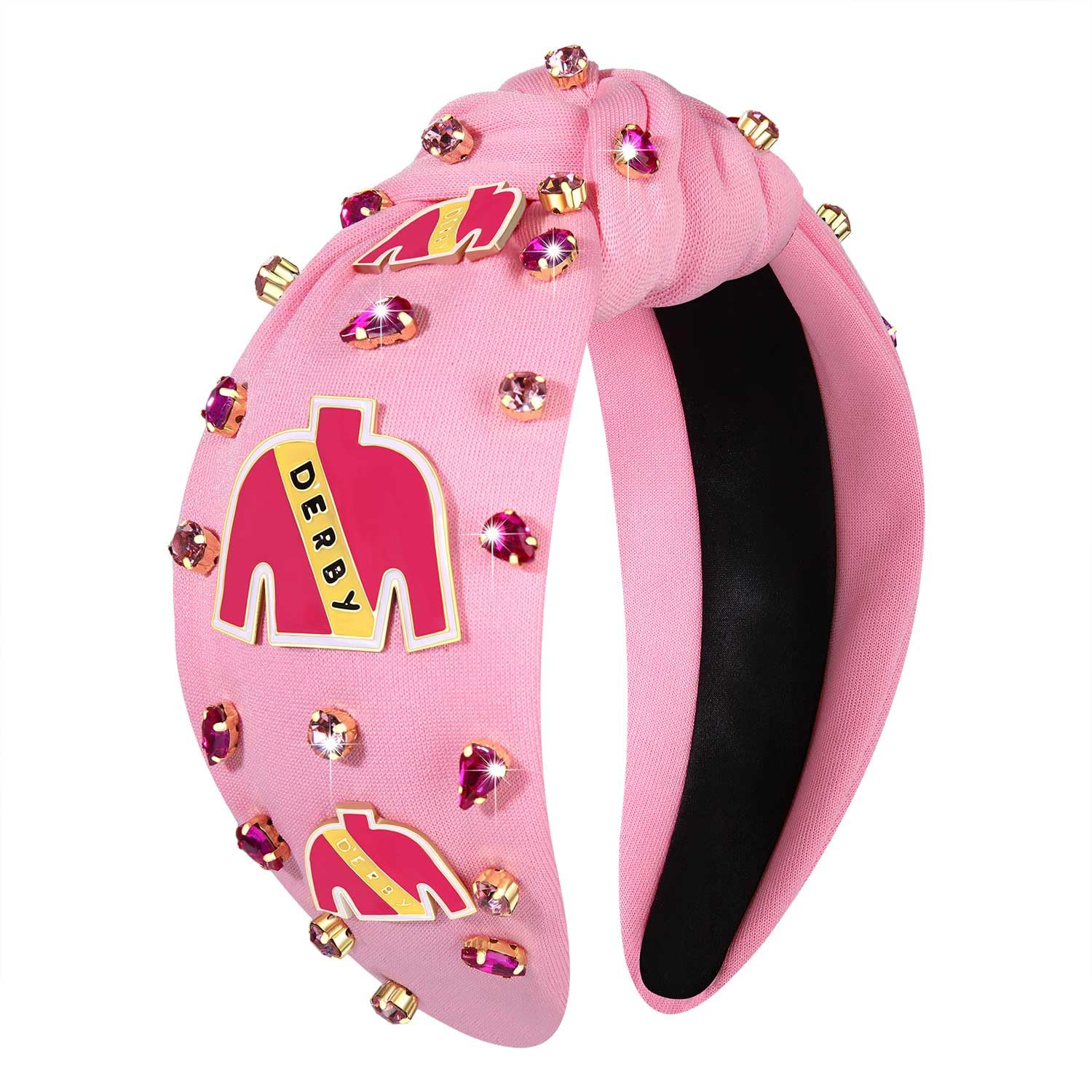 Embellished Red Run for the Roses Kentucky Derby Knot Bedazzled Headband Brianna Cannon Kentucky Derby 150 Limited Edition Roses Headband main image 2