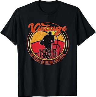 59 Year Old Gifts Vintage Basketball 1965 59th Birthday T-Shirt