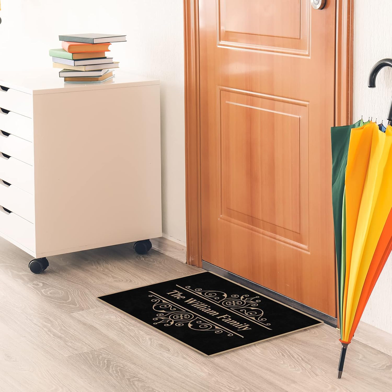 Custom Welcome Door mat with Name,Personalized Welcome Door Mat for Front Door,Indoor Rugs for Entrance,Non Slip Low-Profile Floor Mat Housewarming Gift for Friend Yard Outdoor Decor-30 * 18In