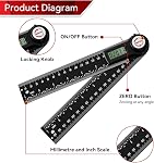 GemRed 82305 Digital Angle Finder (Aluminum - Black Buttons)